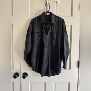 Marnie West vintage 100% Silk Blouse, Black M